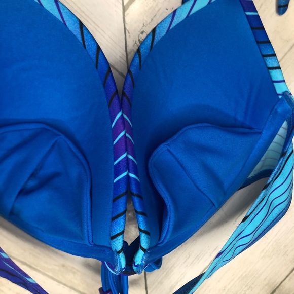 La vie en rose aqua swim bikini top blue halter - Picture 6 of 6